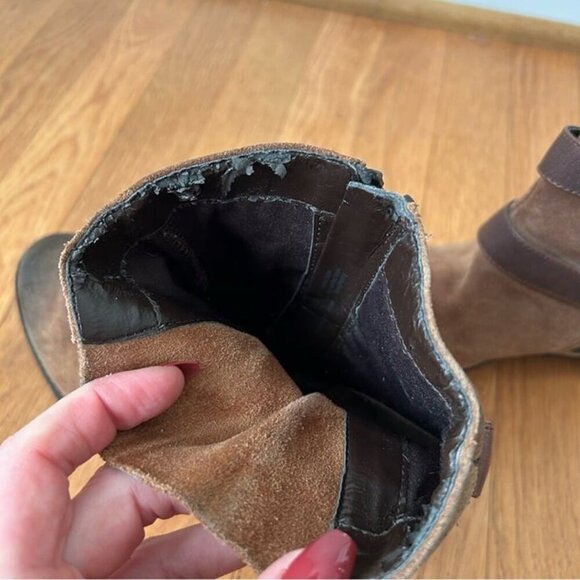 Naturalizer Comfort Brown Leather Buckle Mid Calf Zip Up Boots Women’s Size 8 - Picture 7 of 9